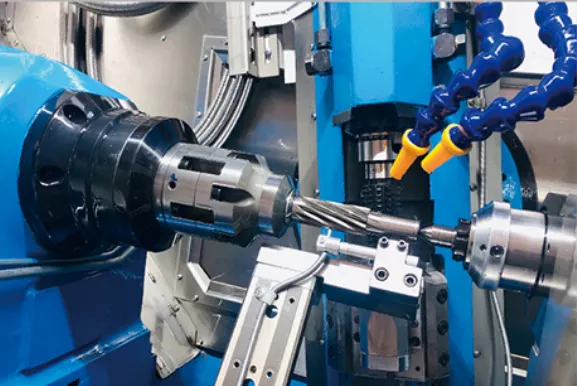 EP-100 CNC 7-axis horizontal hobbing machine — full production view